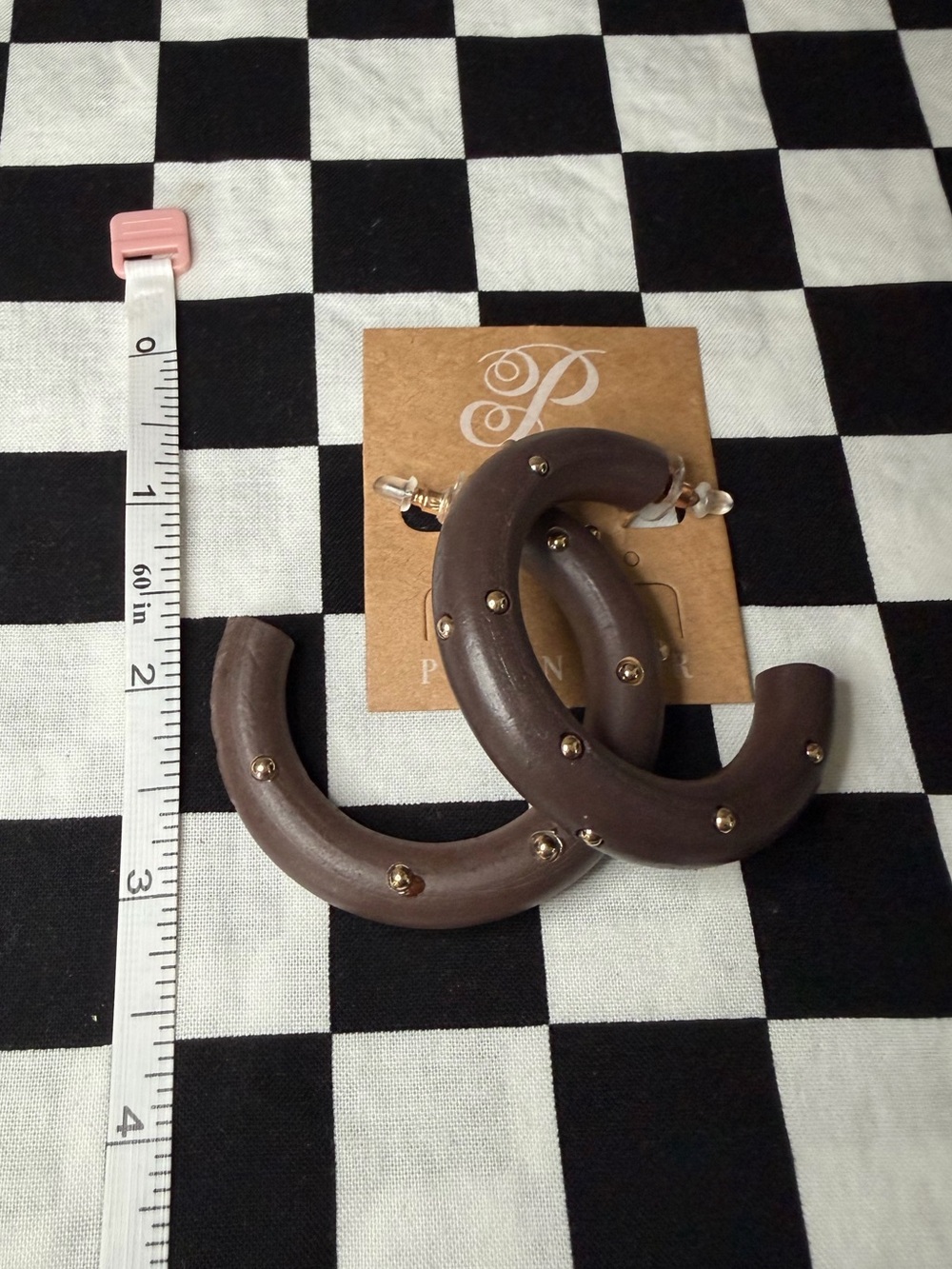 3/$10 Plunder Wood Hoop Earrings - Picture 3 of 3